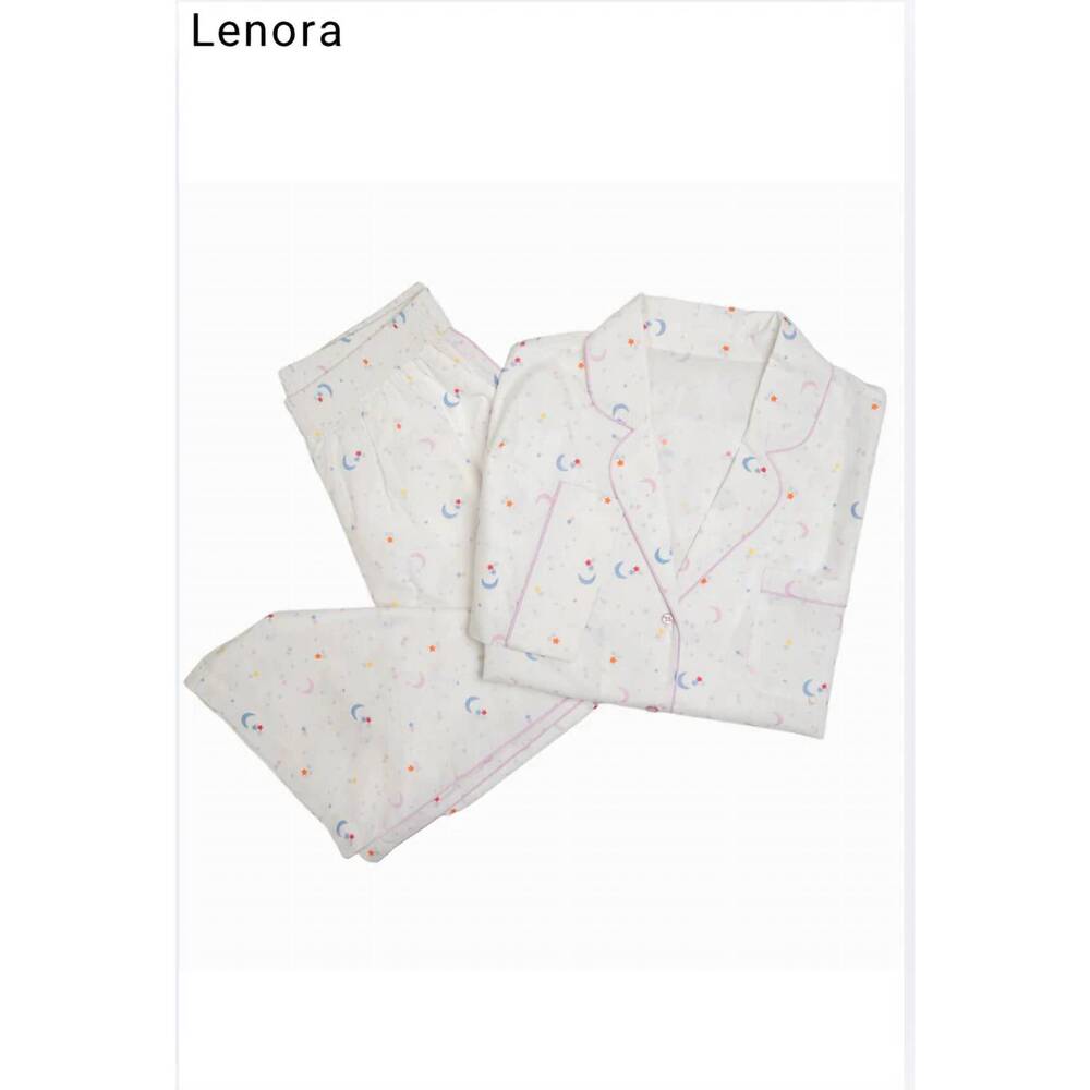 NEW LENORA women's classic button-front top capri pajamas in starry night